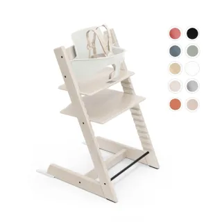 【STOKKE 官方直營】Tripp Trapp成長椅6m+入門組合-櫸木 天然色&水洗白(兒童/餐椅/學習椅)