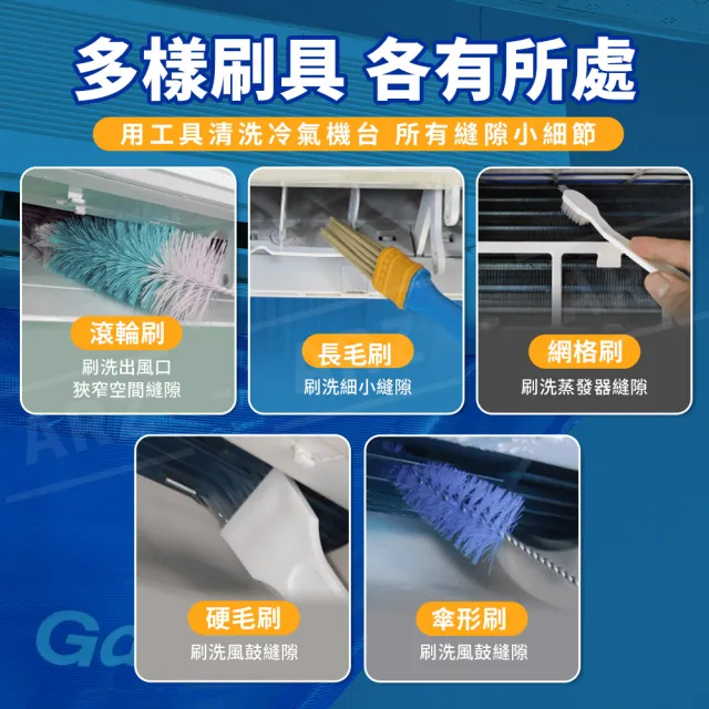【ARZ】DIY 冷氣清潔工具組(清洗罩 清潔刷 排水管 毛巾 透明水管)