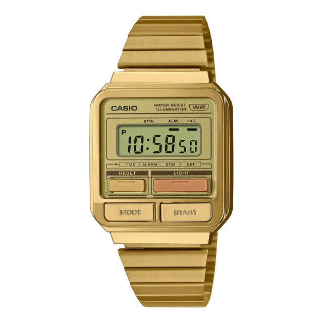 【CASIO 卡西歐】CASIO卡西歐 VINTAGE 復古浪潮數位時尚腕錶-金-A120WEG-9A