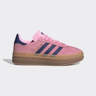 【adidas 愛迪達】Gazelle Bold W 女 休閒鞋 運動 經典 三葉草 厚底 麂皮 焦糖底 粉藍(H06122)