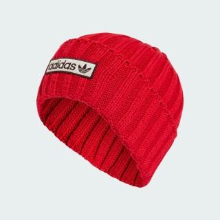 【adidas 愛迪達】Beanie 毛帽 經典 休閒 三葉草 LOGO 舒適 保暖 紅(IY4620)