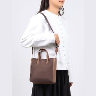 【agnes b.】Voyage 小款 拼接材質 兩用 肩揹包(棕色)