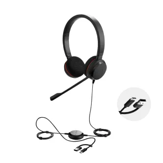 【Jabra】官方直營 Evolve 20 耳罩式商務會議耳機麥克風(遠距教學頭戴式立體聲耳機麥克風)