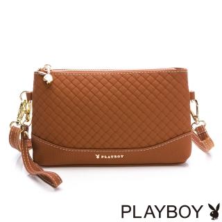 【PLAYBOY】真皮斜揹包 Bacca系列(土黃色)