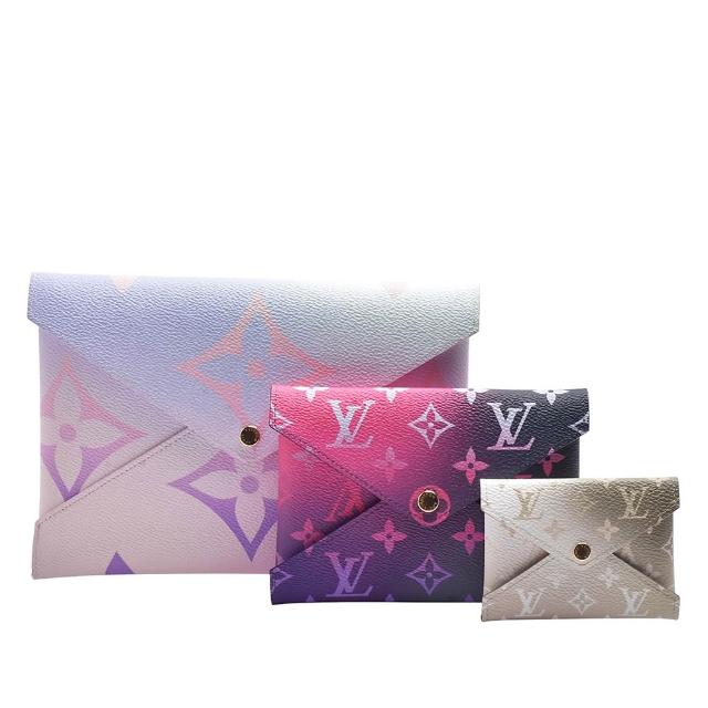 LV LOUIS VUITTON路易威登 M81271 經典 Monogram 塗層帆布印花信封造型三合一收納包