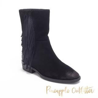 【Pineapple Outfitter】帥氣流蘇麂皮中筒靴BRUNO(絨黑色)
