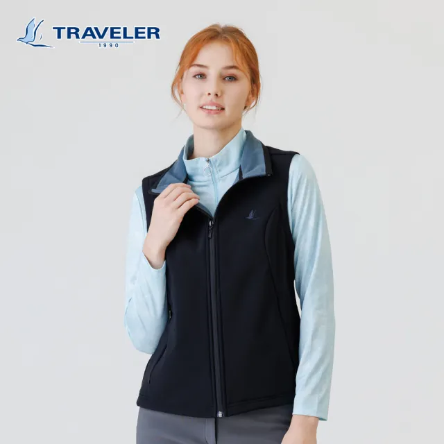 【TRAVELER 旅行者】女款Softshell 防風撥水保暖背心|252TR303
