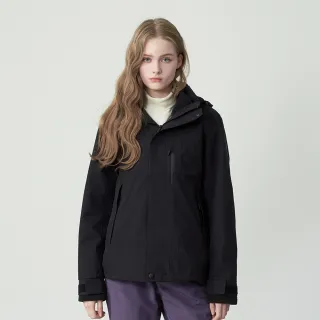 【pierre cardin 皮爾卡登】網路獨家 女款 防潑水保暖兩件式衝鋒外套-黑色(8255782-99)