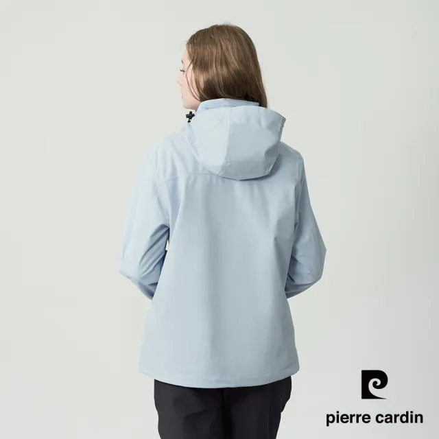【pierre cardin 皮爾卡登】網路獨家 女款 防潑水保暖兩件式衝鋒外套-淺藍色(8255782-32)