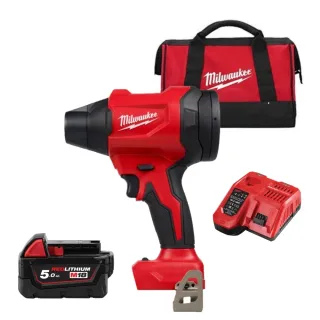 【Milwaukee 美沃奇】18V 充電式 無刷 空氣槍 吹塵槍 吹風機(M18 BLHSB主機+5.0電池1顆+充電器+提袋)