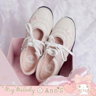 【Ann’S】Ann’S X Sanrio三麗鷗 美樂蒂聯名 鞋面小蝴蝶結 瑪莉珍Q彈德訓鞋2cm(粉)