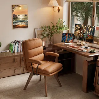 【巨匠】實木旋轉椅 家用書桌椅 舒適久坐 電腦椅 辦公椅 卧室化妝椅 靠背學習椅(實木旋轉椅)