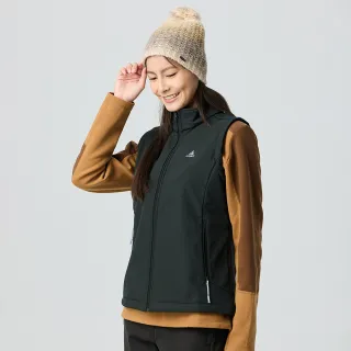 【ATUNAS 歐都納】女款SOFTSHELL內裡薄刷毛保暖防風背心(A6VE2502W黑/防潑水/洋蔥式穿搭/休閒旅遊)