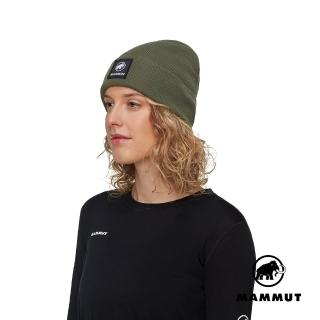 【Mammut 長毛象】Fedoz Beanie 保暖針織反折豆豆帽 深沼澤綠 #1191-01092