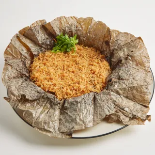 【中山招待所】鮮味海陸荷葉飯禮盒1入；650g±30g/入(荷葉打開滿滿金黃色干貝絲 象徵荷包滿滿財運到)