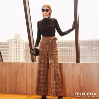 【mia mia】咖格貼蓋袋寬口褲