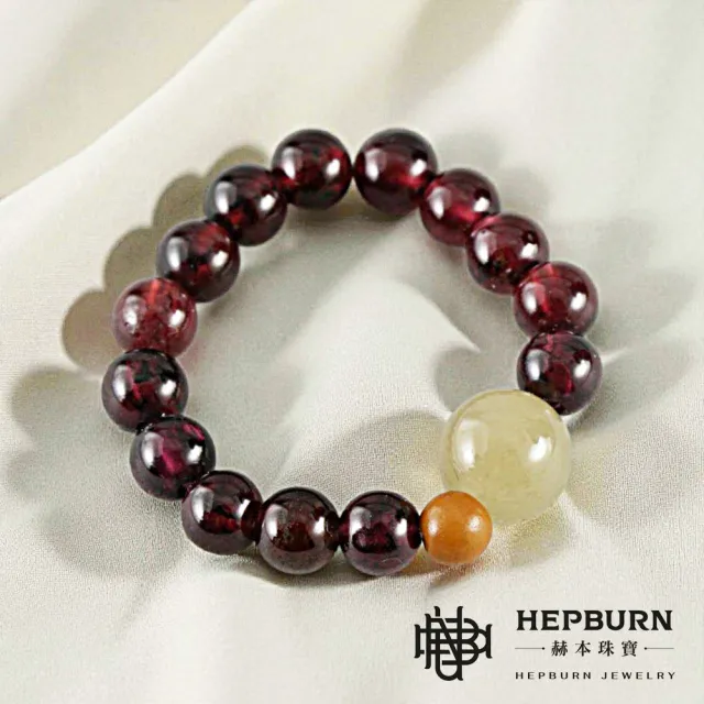 【赫本珠寶】石榴石和田玉橄欖核戒指