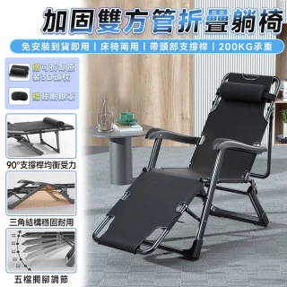 【樂多家居】躺椅 辦公室躺椅 折疊躺椅 不帶手機支架(180度平躺頭部支撐 午睡椅 懶人椅)