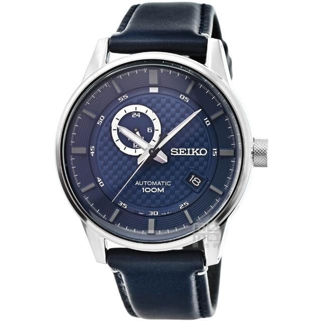 【SEIKO 精工】精工5號超霸機械皮帶腕錶-藍面(SSA391K1)