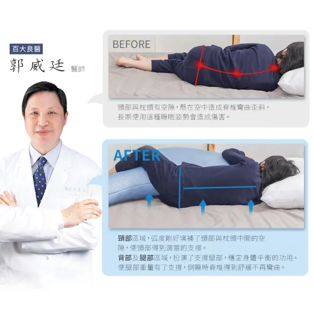 【旭】日本旭川兒童AIRFit長型側睡枕1入-適用145cm以下-多款可選(海馬枕 側睡枕 長型抱枕 多功能輔助枕)