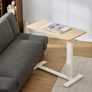 【樂嫚妮】手動式氣壓升降桌 摺疊邊桌 電腦桌(床邊桌 懶人桌 氣壓桌)