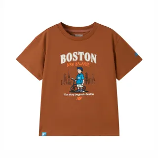【NEW BALANCE】NB 童裝BOSTON短T/短袖上衣_7EF3402WBW_男童/女童_咖啡色