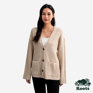 【Roots】Roots女裝- BOWEN RIB 針織罩衫(燕麥色)