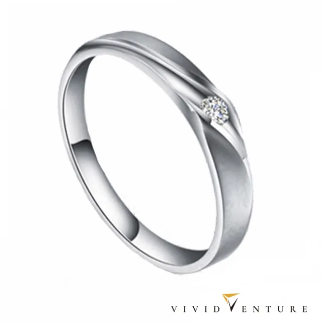 【Vividventure 亞帝芬奇】14K 天然鑽石 GIA 30分 FSI2 戒指+10分 鑽石 男戒 愛的相遇(結婚 對戒 套組)