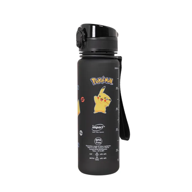 【IMPACT 怡寶】寶可夢彈蓋Tritan水壺/水杯/水瓶（500ML）附提繩-黑 IMPKMB06BK