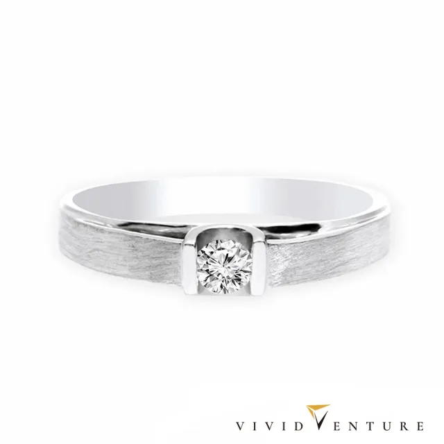 【Vividventure 亞帝芬奇】14K 天然鑽石 GIA 30分 FSI2 戒指+20分 鑽石 男戒 愛的依靠(對戒 結婚 套組)