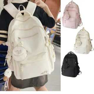 【MoodRiver】學生 後背包 背包 書包 防潑水 大容量 多口袋 包包 旅行背包 筆電後背包 附零錢包 韓國風格