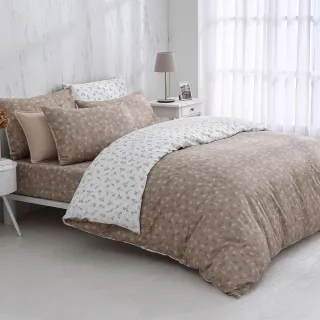 【HongYew 鴻宇】台灣製100%精梳棉 薄被套床包枕套組 雙人(多款)