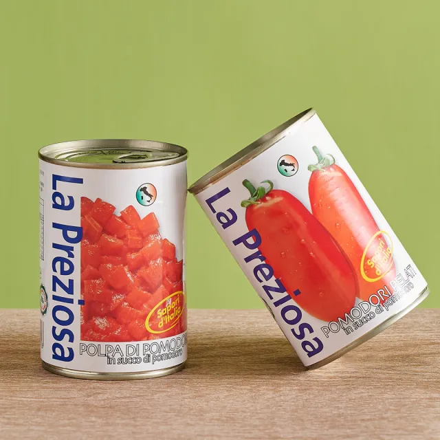 【咖樂迪咖啡農場】La Preziosa 義大利整顆/切塊番茄罐頭 10入任選(400ml)