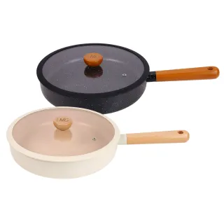 【LMG】全新升級日式雪藏不沾平底鍋附蓋28cm-IH爐可用鍋(不沾鍋 適用各種爐具)