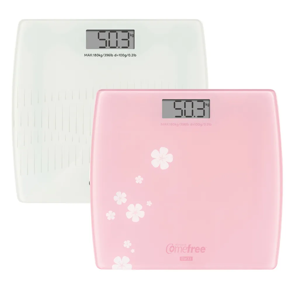 【Comefree】強化玻璃電子體重計 BW33(兩色任選)