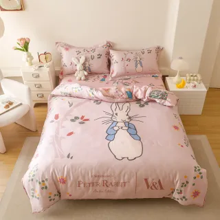 【PETER RABBIT 比得兔】比得兔與V&A博物館 40支天絲床包兩用被組(雙人/加大 均一價/多款選/正版授權)