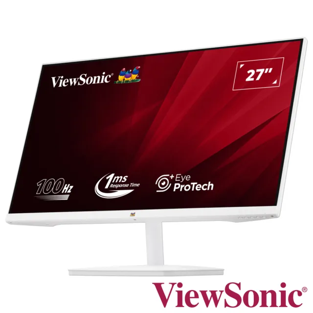 5入組★【ViewSonic 優派】VA2732-H-W-2 27型 IPS FHD 100Hz 商用護眼窄邊框白色螢幕(護眼技術/1ms)