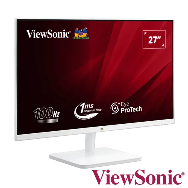5入組★【ViewSonic 優派】VA2732-H-W-2 27型 IPS FHD 100Hz 商用護眼窄邊框白色螢幕(護眼技術/1ms)