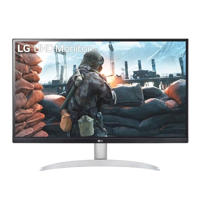 【LG 樂金】雷蛇白色有線電競滑鼠組★27UP600K-W 27型 IPS 4K 16:9 60Hz高畫質編輯螢幕(HDMI/DisplayPort)