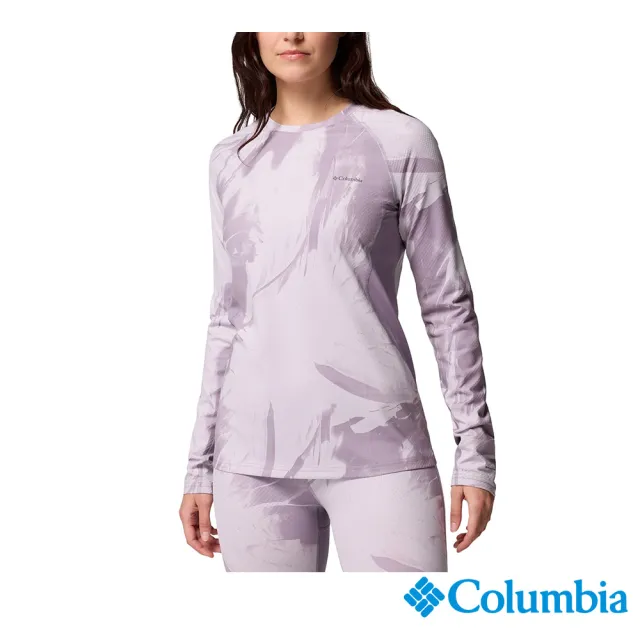【Columbia 哥倫比亞】女款-極暖快排內著長袖上衣-Omni-Heat Infinity™-紫色印花(UAL24840UN/JF)