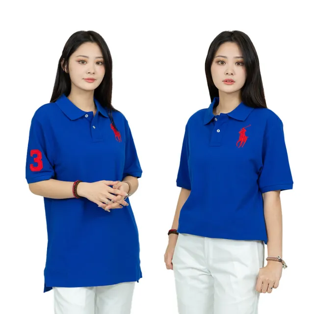 【RALPH LAUREN】ralph lauren polo 大馬 青年版 polo衫 馬球衫 拉夫勞倫 上衣 短袖(5660藍H%3黃BJ3)