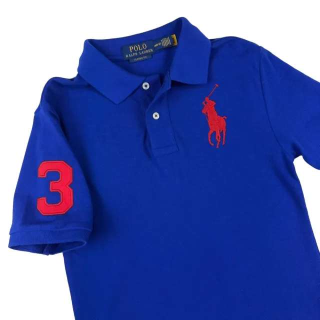 【RALPH LAUREN】ralph lauren polo 大馬 青年版 polo衫 馬球衫 拉夫勞倫 上衣 短袖(5660藍H%3黃BJ3)