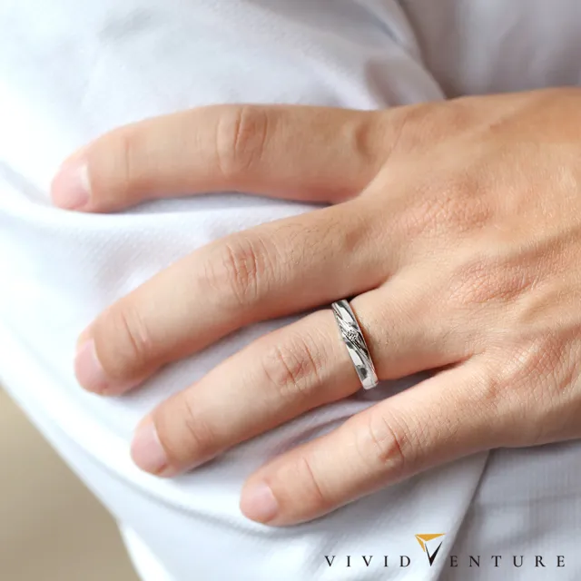 【Vividventure 亞帝芬奇】14K 天然鑽石 GIA 30分 FSI2 戒指+10分 鑽石 男戒 永恆綻放(對戒 結婚 套組)