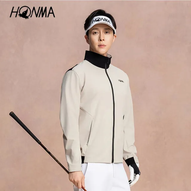 【HONMA 本間高爾夫】男士針織彈力外套 2025秋冬新款 日本高爾夫專業品牌(L~XXL 棕/黑色 任選HMLQ302R541)