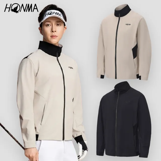 【HONMA 本間高爾夫】男士針織彈力外套 2025秋冬新款 日本高爾夫專業品牌(L~XXL 棕/黑色 任選HMLQ302R541)