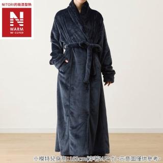 【NITORI 宜得利家居】極致吸濕發熱 可穿式毛毯 N WARM WSP 長版有領 NV L(極致吸濕發熱 毛毯)