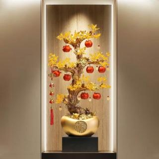 【Loha 樂活家】玄關落地發財樹擺件(喬遷 聚財 擺飾 裝飾品 元寶擺件 開運擺件 開業禮品 居家招財擺件)