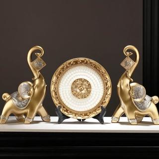 【Loha 樂活家】創意財富大象擺件-招財納福(飾品 聚財 禮品 風水擺件 桌上擺設 開運招財擺飾 家居組合擺件)
