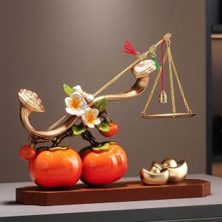 【Loha 樂活家】稱心如意柿子擺件-稱心如意(飾品 招財 聚財 禮品 風水擺件 桌上擺設 開運擺飾 家居擺件)