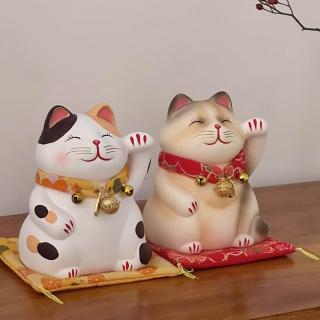 【Loha 樂活家】陶瓷招財貓擺件(招財 貓咪擺件 擺飾 裝飾品 貓咪公仔 開運擺飾 居家桌面擺飾 開業喬遷禮物)